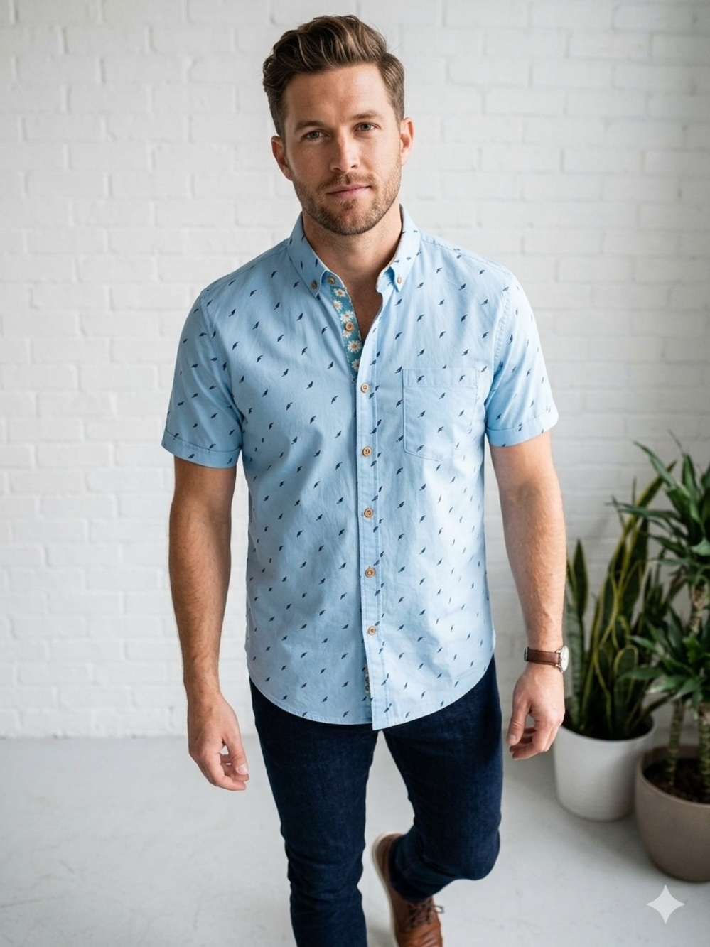 *like new* Rue St. Patrick Short Sleeve Button-up